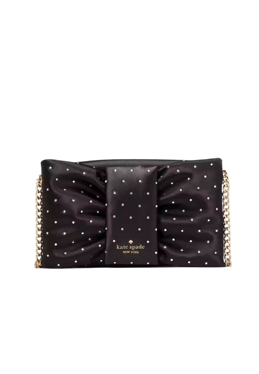 Kate Spade Millie Bow Embellished Flap Crossbody Bag In Black Multi KE548