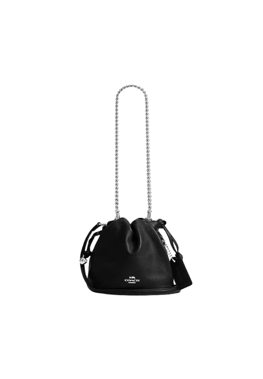 Coach Faye Drawstring Crossbody Bag Mini In Silver Black CDB67