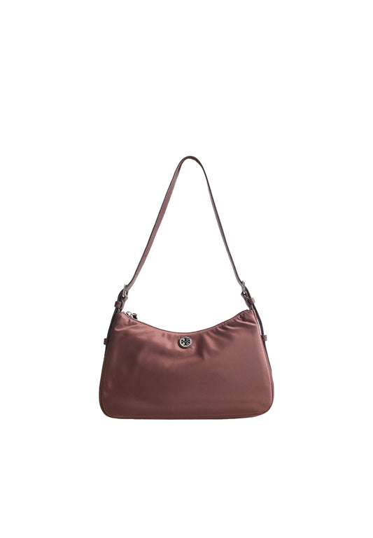 Tory Burch Nylon Zip Top Shoulder Bag In Truffle 181100