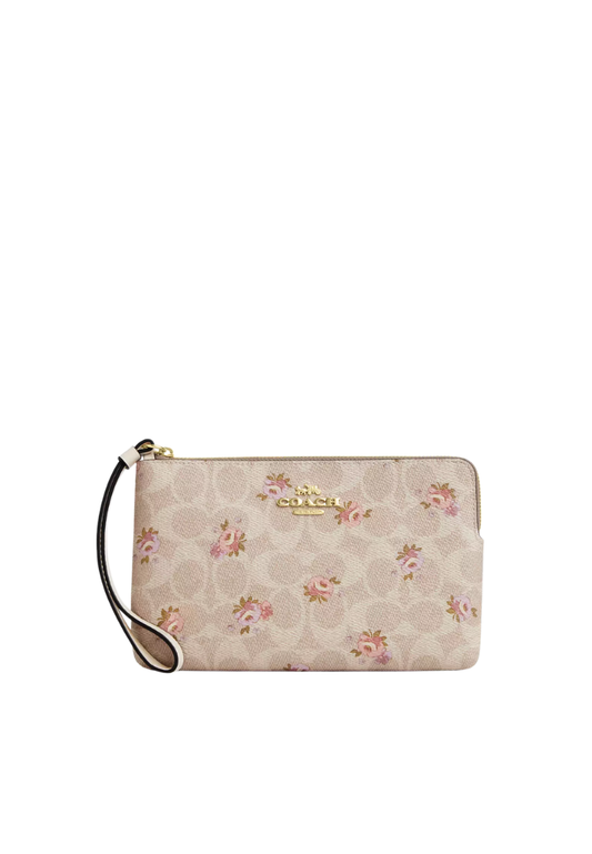 Coach Large Corner Zip Wristlet In Sand Multi CBA72