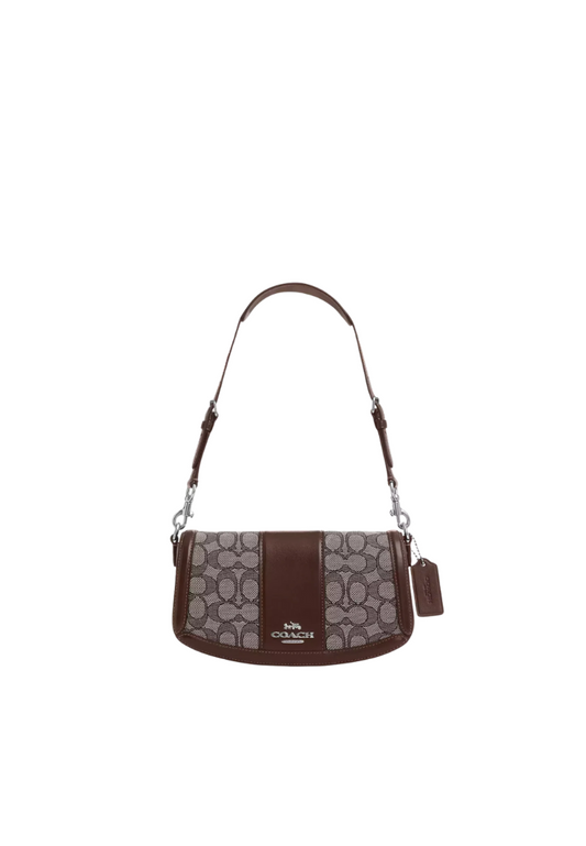 Coach Andrea Shoulder Bag Signature Jacquard In Oak Maple Ct767