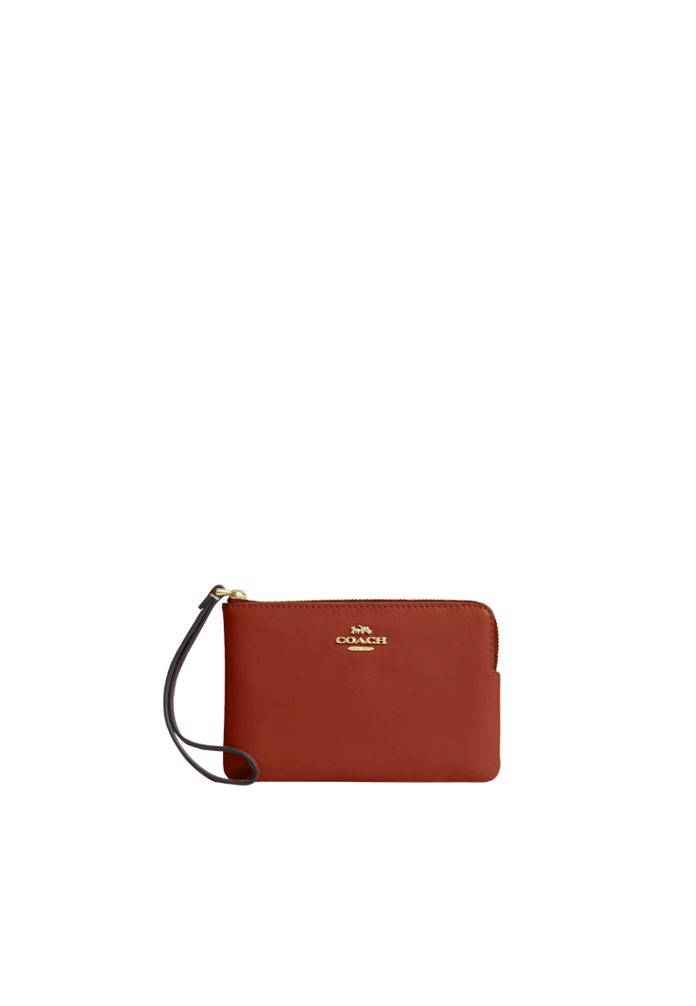 Coach Corner Zip Wristlet In Cinnamon CEL05