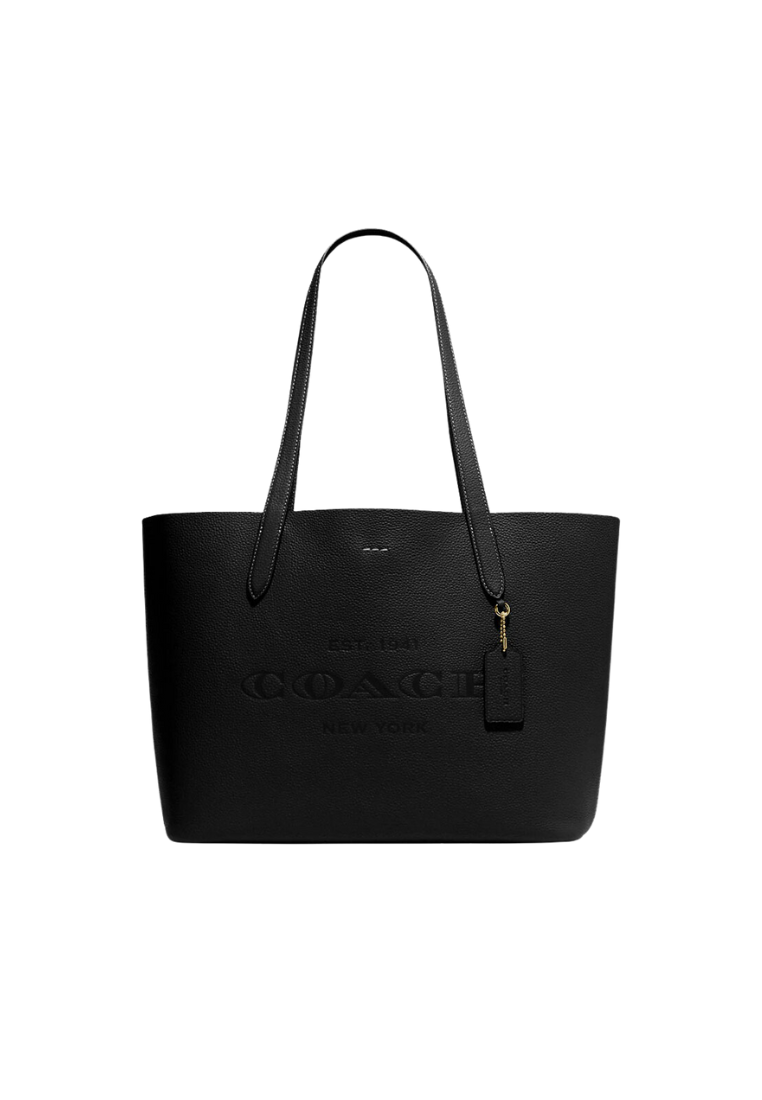 Coach Cameron Tote Bag Pebbled Leather In Black CC050