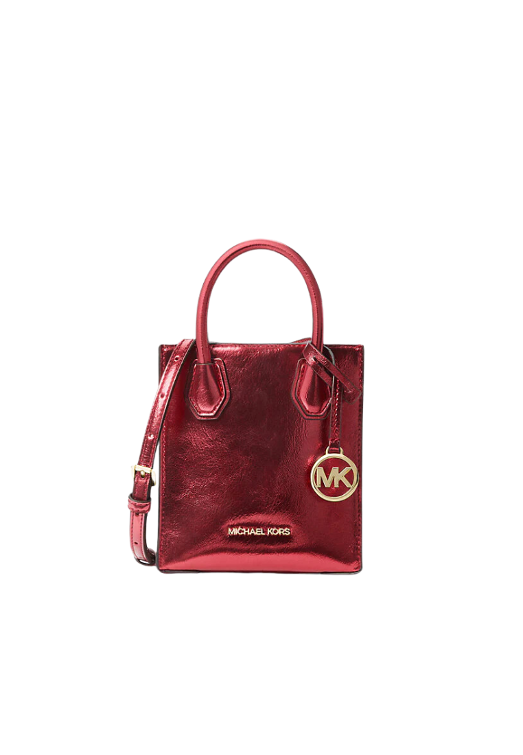 Michael Kors Mercer Extra Small Crossbody Bag Patent In Crimson 35H3GM9C0M