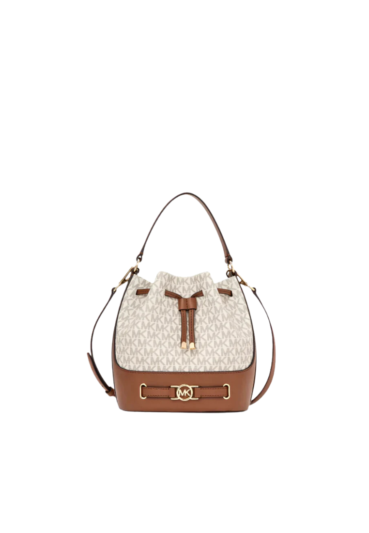 Michael Kors Reed Medium Belted Signature Bucket Bag In Vanilla 35F4G6RM2B