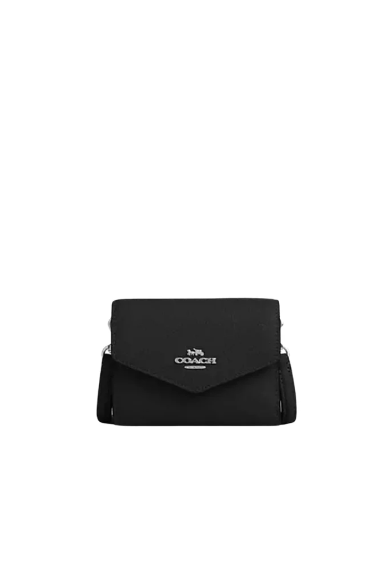 Coach Mini Envelope Wallet With Strap In Black CU170