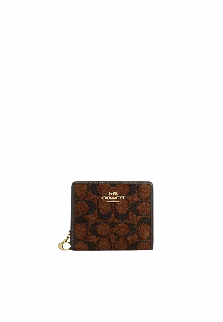 Coach Snap Wallet Signature Chenille In Truffle CCQ32