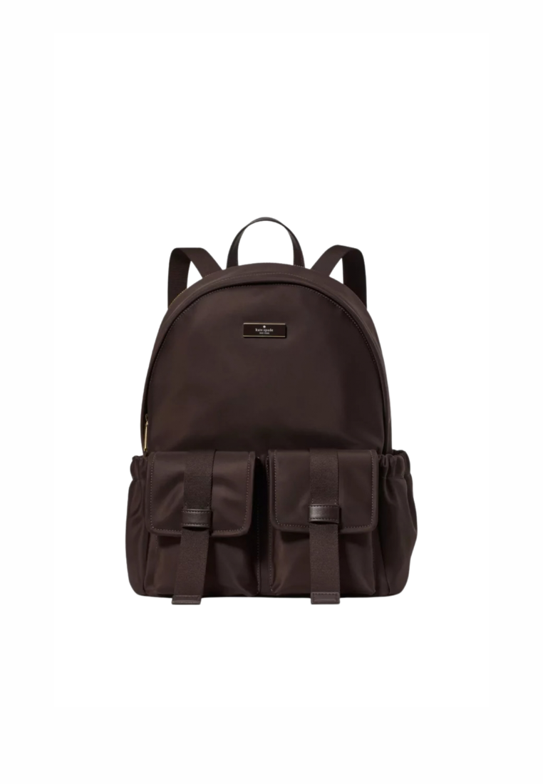 Kate Spade Carter Ksnyl Cargo Large Backpack In Hot Fudge KN670