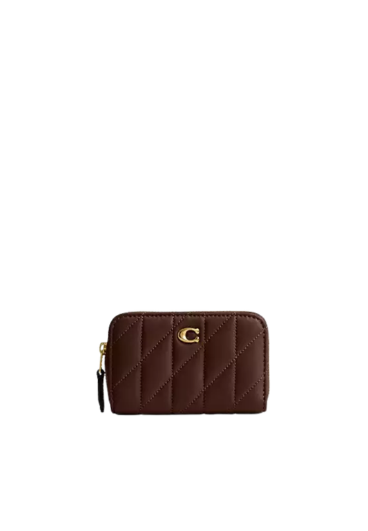 ( PREORDER ) Coach Essential Small Zip Around With Pillow Quilting Card Case In Maple CM506