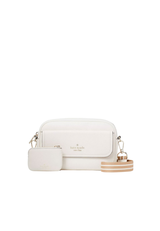 Kate Spade Rosie Pebbled Leather Flap Camera Bag In Parchment K6057