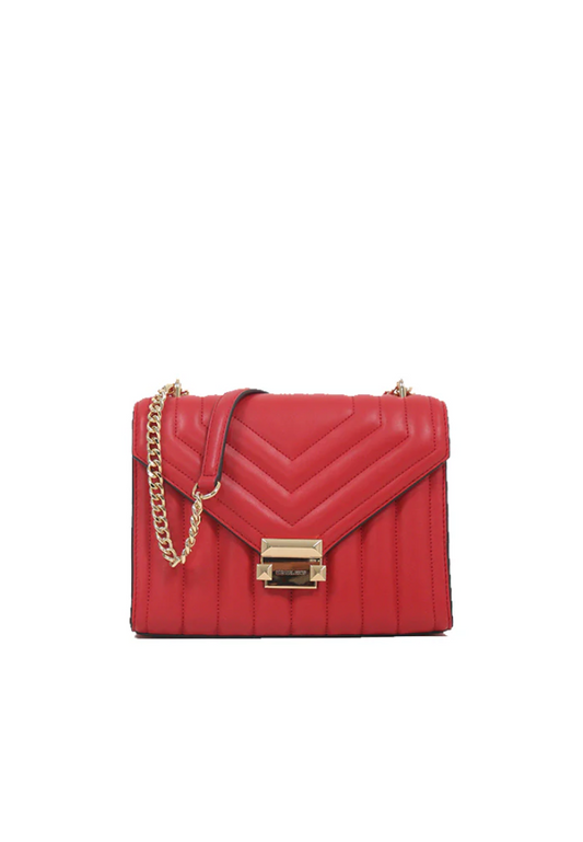 Michael Kors Whitney Medium Flap Chain Shoulder Bag In Bright Red 35R4GWHL6U