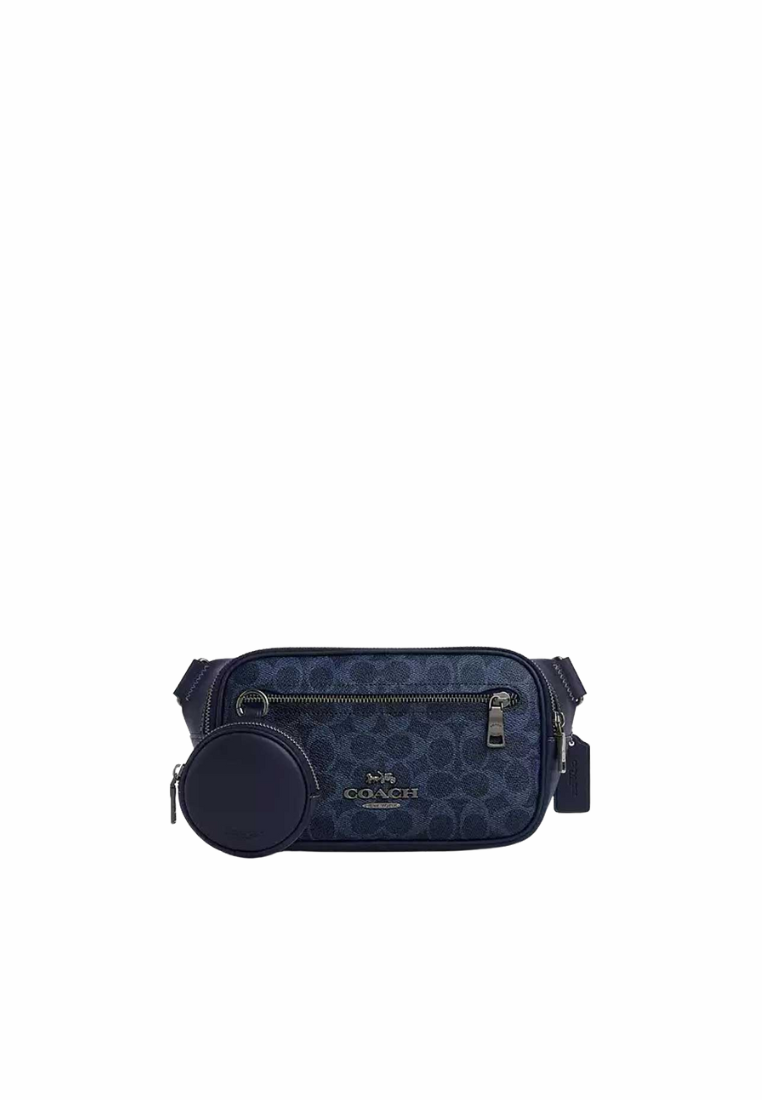 Coach Elias Belt Bag Signature Canvas In Midnight Navy CZ400