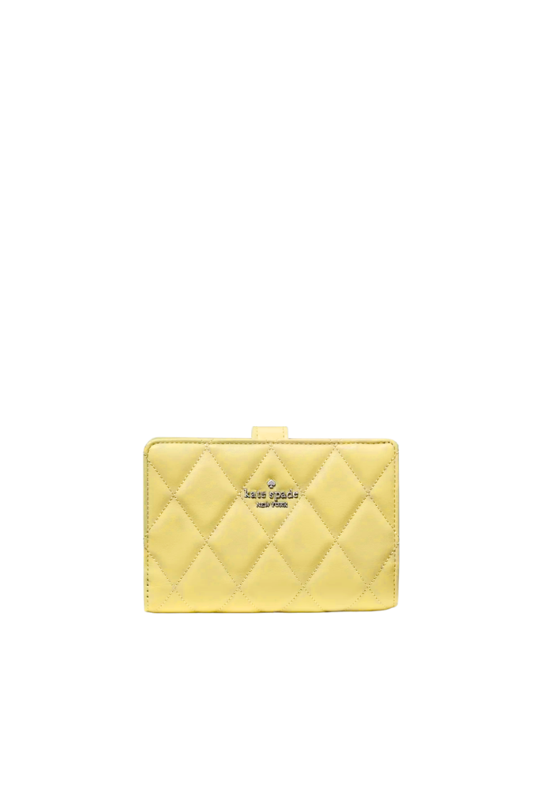 Kate Spade Quilted Bifold Wallet Medium In Lemon Fondant KN755