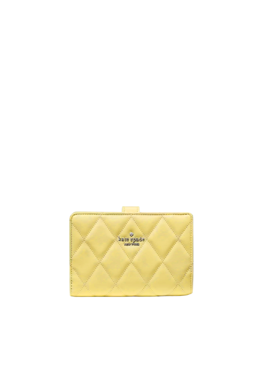Kate Spade Quilted Bifold Wallet Medium In Lemon Fondant KN755