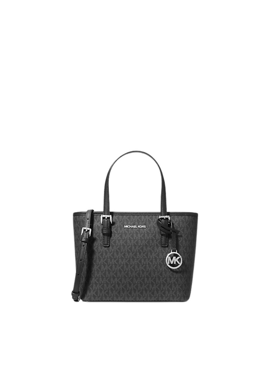 Michael Kors Jet Set Travel Tote Bag Extra Small Convertible In Black Noir 35T9STVT0B