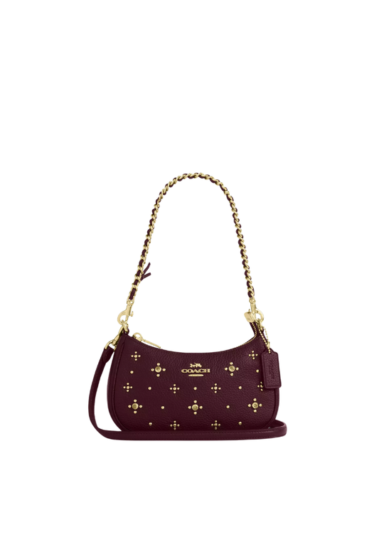( PREORDER ) Coach Teri Mini With Crystal Crossbody Bag In Novelty Gold CCE43