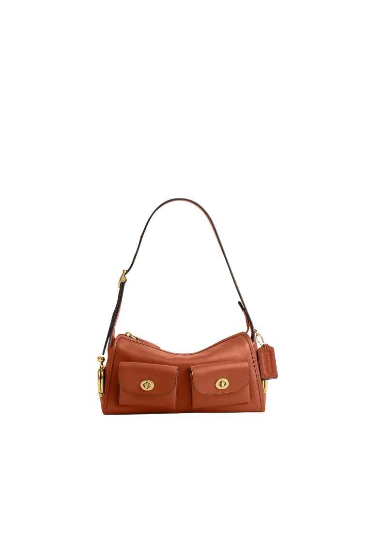 ( PREORDER ) Coach Turnlock Haversack 27 Shoulder Bag In Amber Brown CFR53