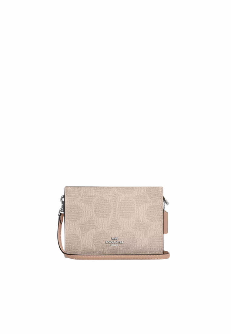 Coach Slim Crossbody Bag Signature Canvas In Sand Taupe CAR12