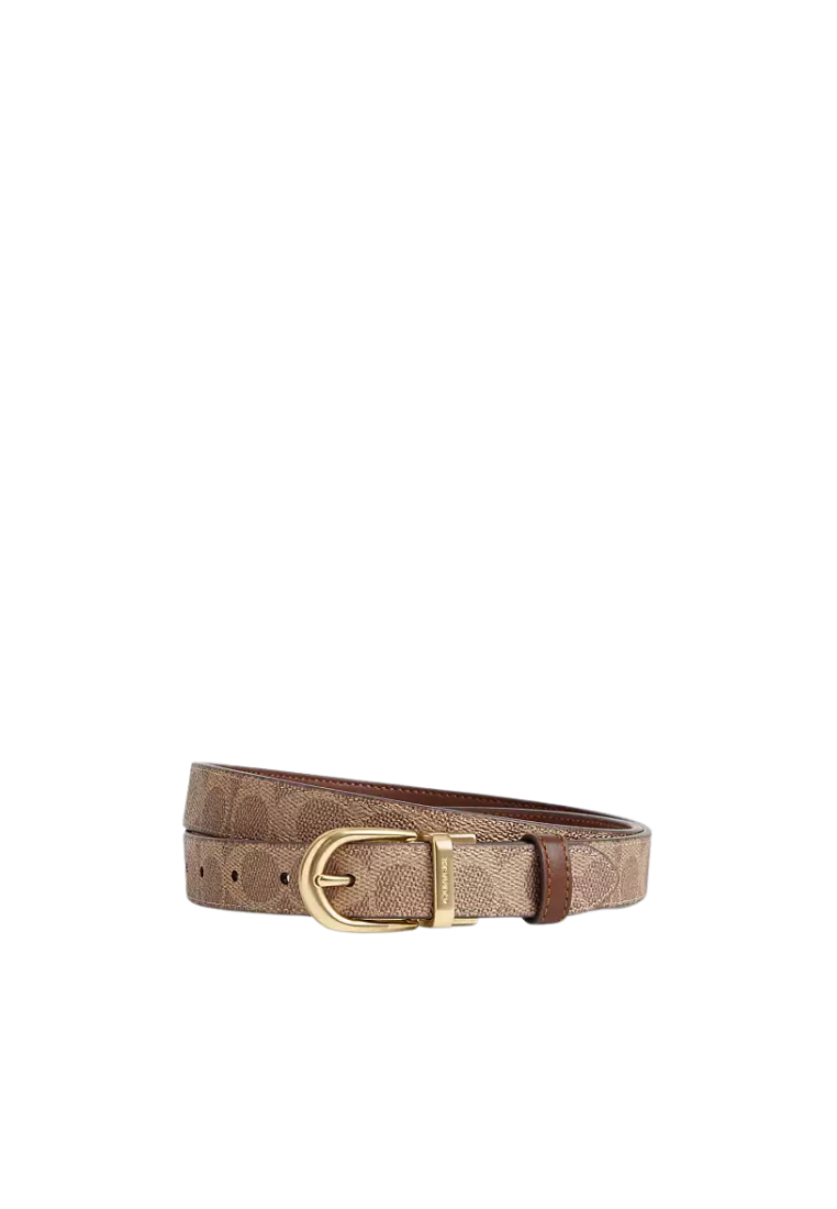 Coach Harness Buckle Cut-To-Size Reversible Belt In Tan Brown CX057