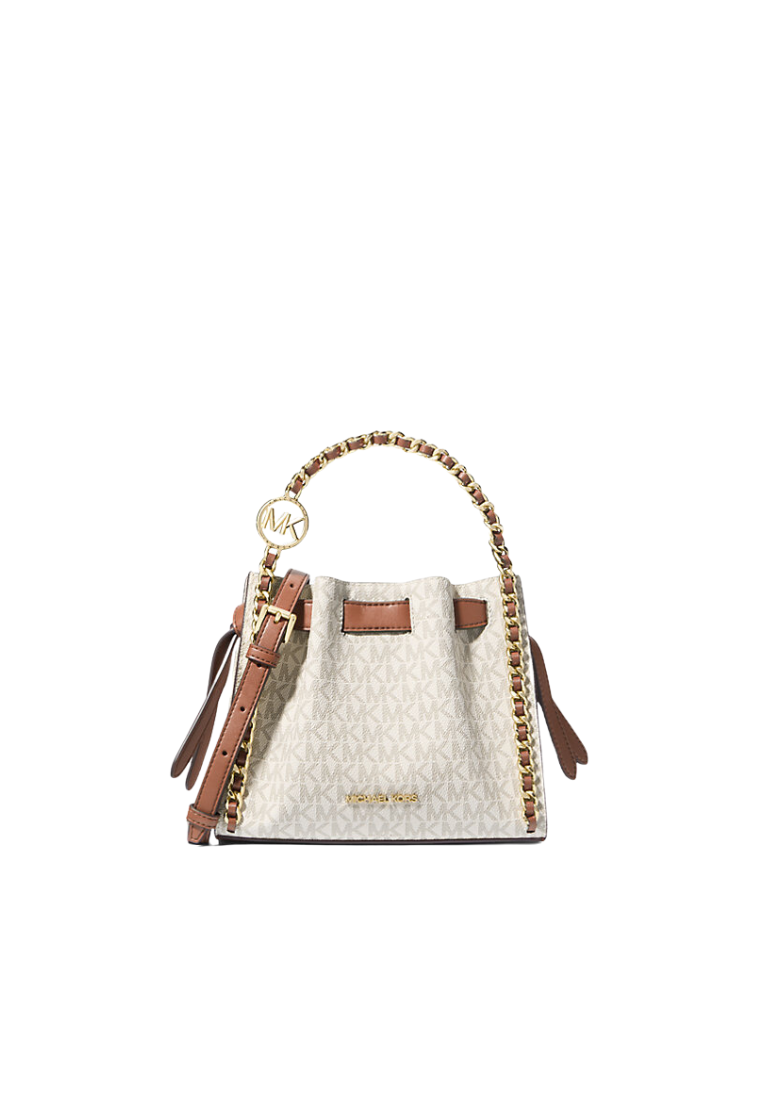 Michael Kors Mina Crossbody Bag Small Signature Logo Chain In Vanilla 35H3G4MC1B