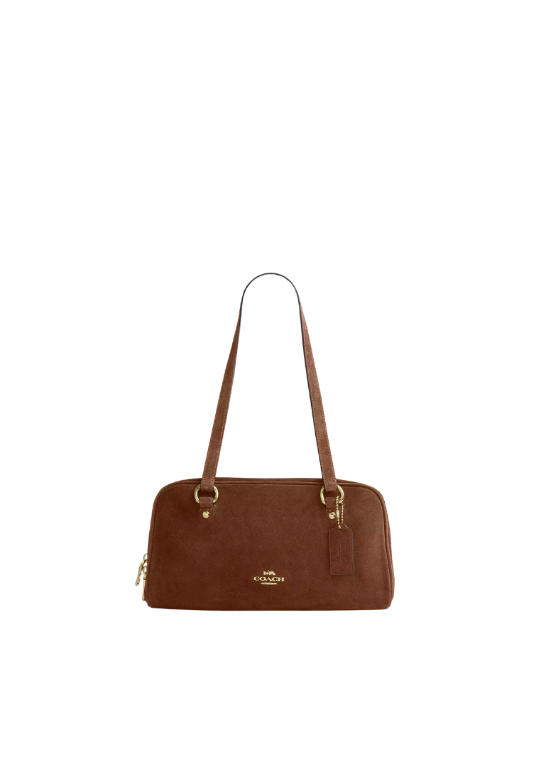 ( PREORDER ) Coach Sydney Suede Shoulder Bag In Warm Brown CGE89