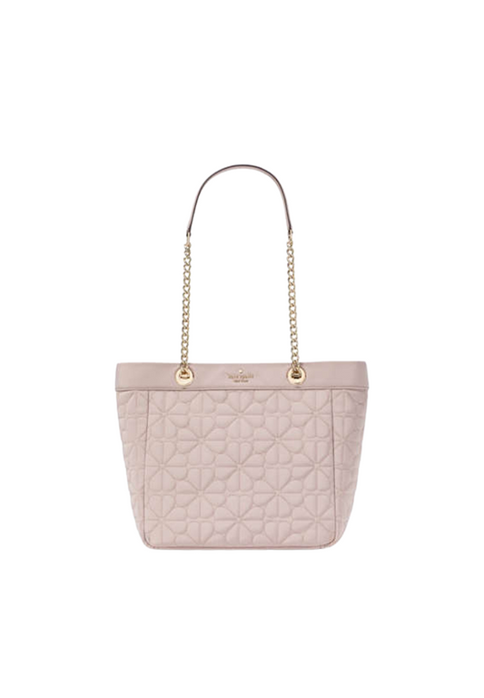 Kate Spade Spade Flower Quilted Nylon Tote Bag In Cozy Grey KK156