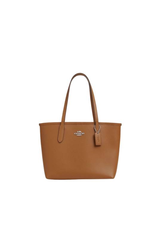 Coach Small City Tote Bag In Light Saddle CT859