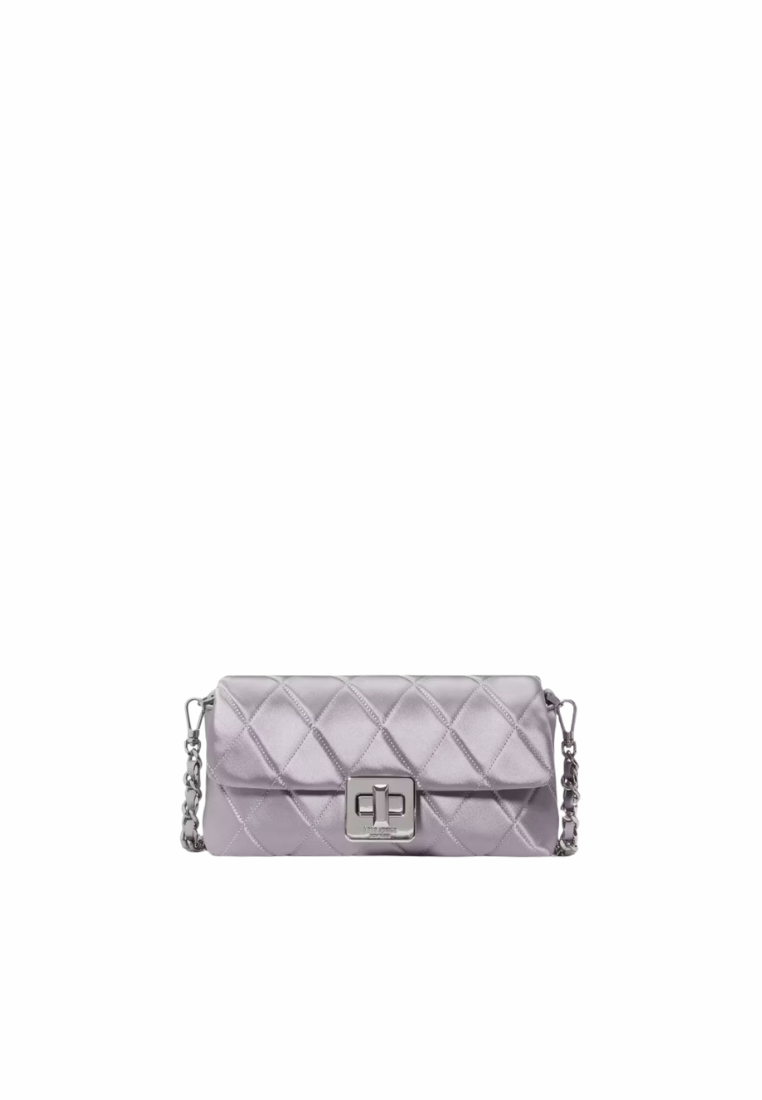 Kate Spade Carey Quilted Satin Mini Crossbody Bag In Gravel Grey KN186