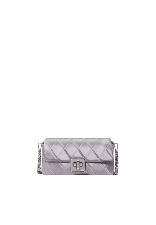 Kate Spade Carey Quilted Satin Mini Crossbody Bag In Gravel Grey KN186
