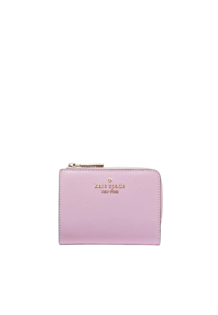 Kate Spade Madison Small L Zip Wallet In Berry Cream KH615