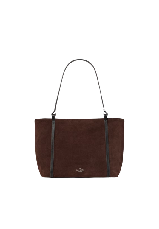 ( PREORDER ) Kate Spade Marlowe Suede Tote Bag In Hot Fudge Multi KP264