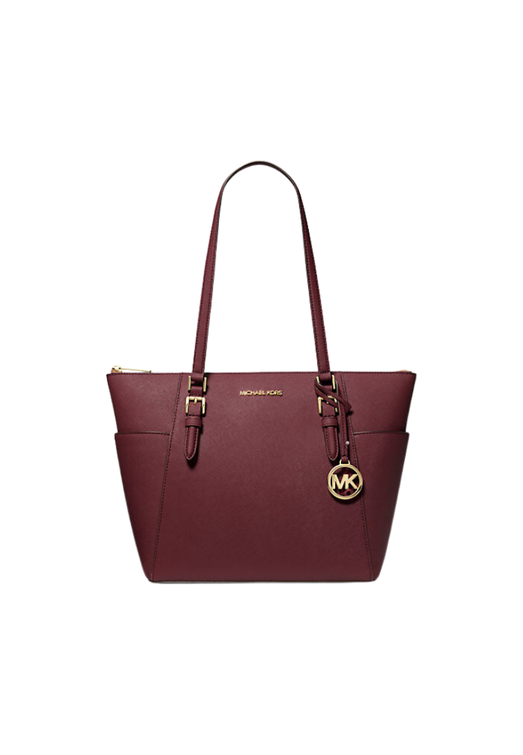 Michael Kors Charlotte Tote Bag Top Zip In Oxblood 3530GCFT7L