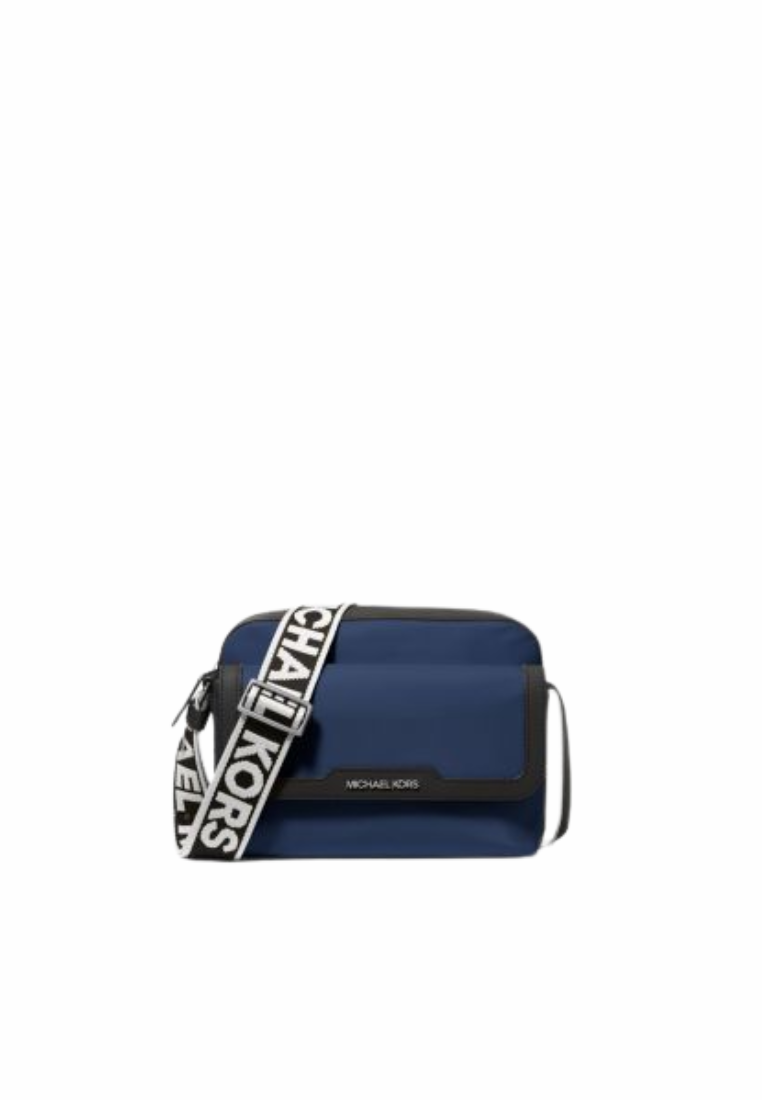 Michael Kors Lautner Medium Nylon Camera Crossbody Bag In Navy Blue Marine 37F5LLAM1B