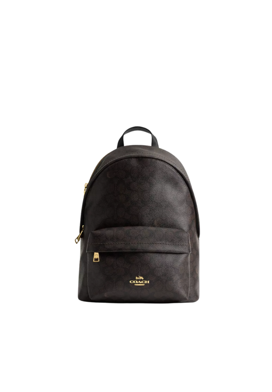 Coach Taylor Backpack In Signature Canvas In Walnut Black CDW76