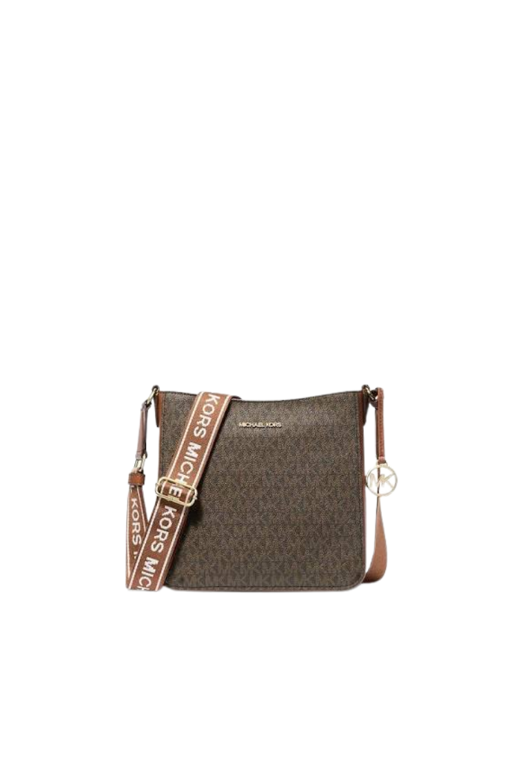 Michael Kors Jet Set Travel Small Signature Logo Messenger Bag In Brown 35S5GTVC1B