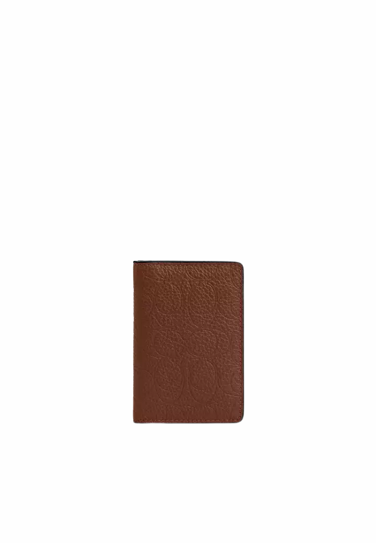 Coach ID Card Wallet In Signature In Vintage Brown CCG00