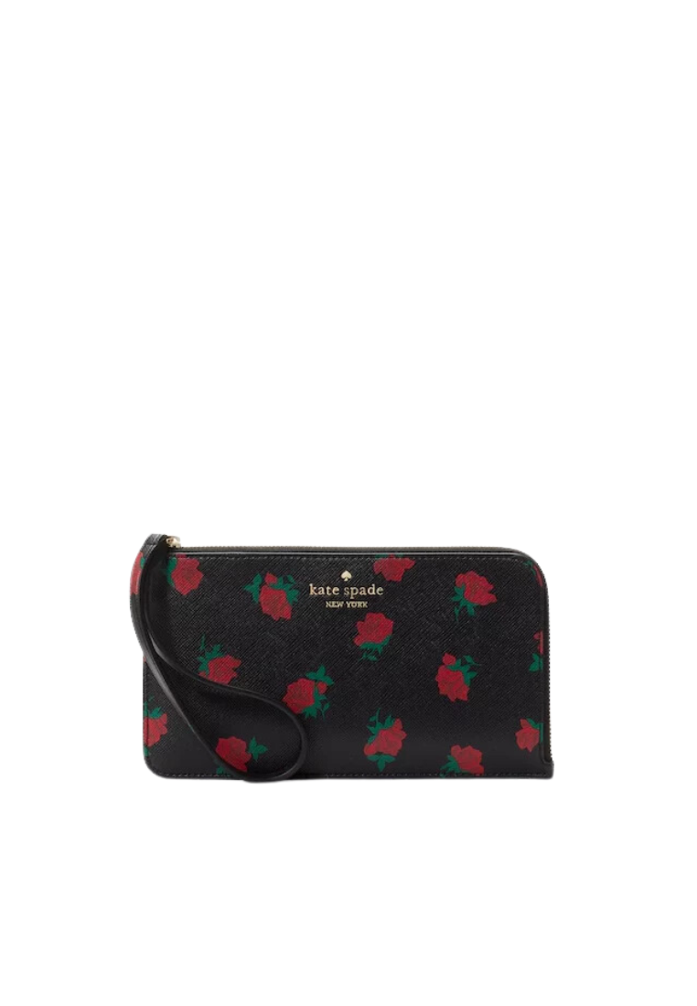 Kate Spade Lucy Medium L-Zip Wristlet In Black Multi KE634