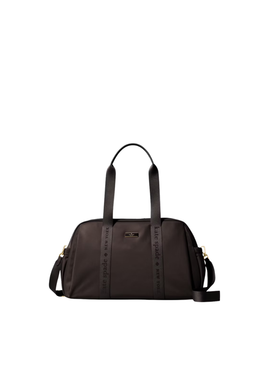 ( PREORDER ) Kate Spade Carter Nylon Weekender Bag In Hot Fudge KL968