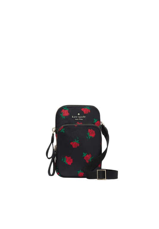 Kate Spade Chelsea Rose Crossbody Bag Toss North South In Black Multi KF149
