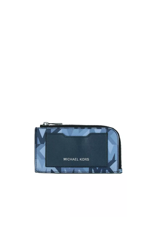 Michael Kors Signature Cooper 36S2LCOE6U Tall Card Case In Denim Blue Multi