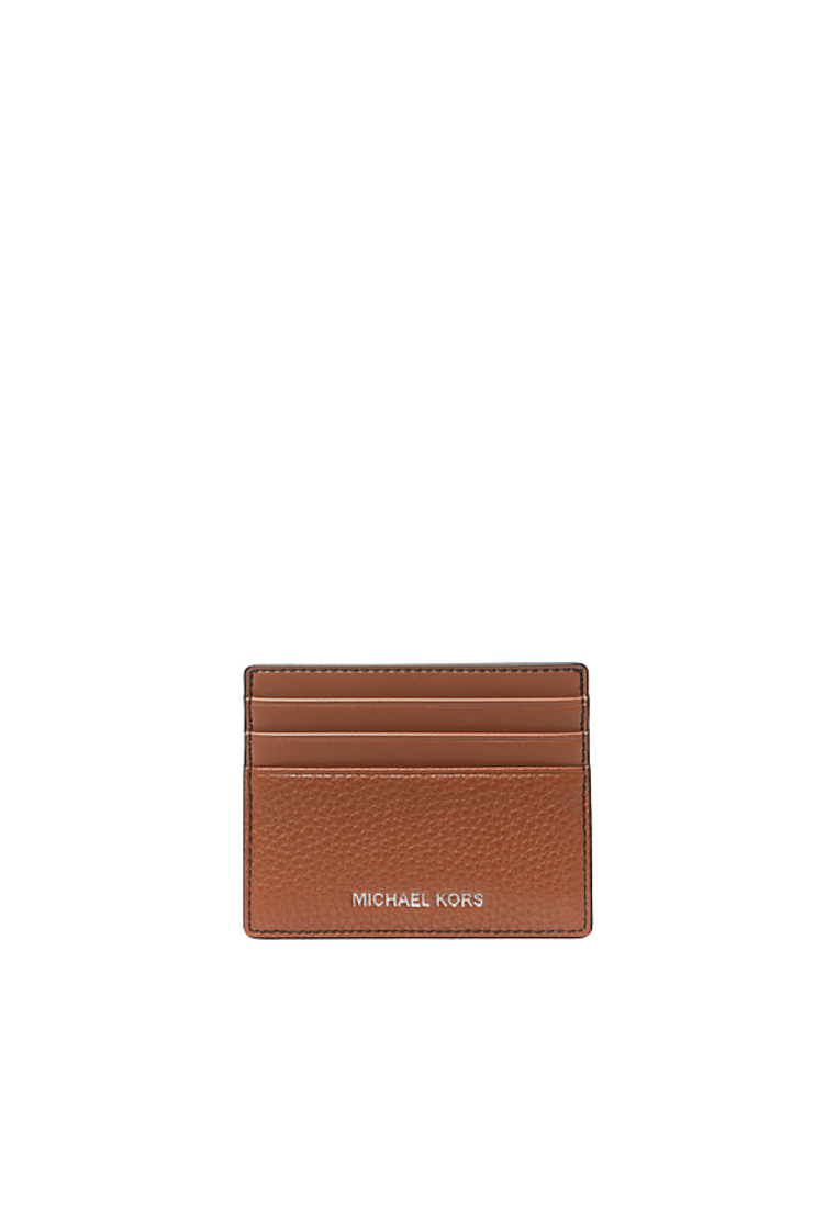 Michael Kors Cooper Pebbled Leather Tall Card Case In Luggage 36S4LCOD2L