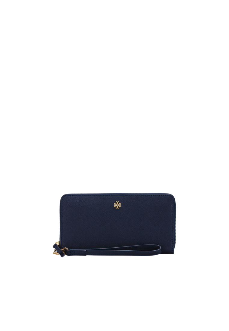 Tory Burch Emerson Wristlet Zip Continental Wallet In Black 162752