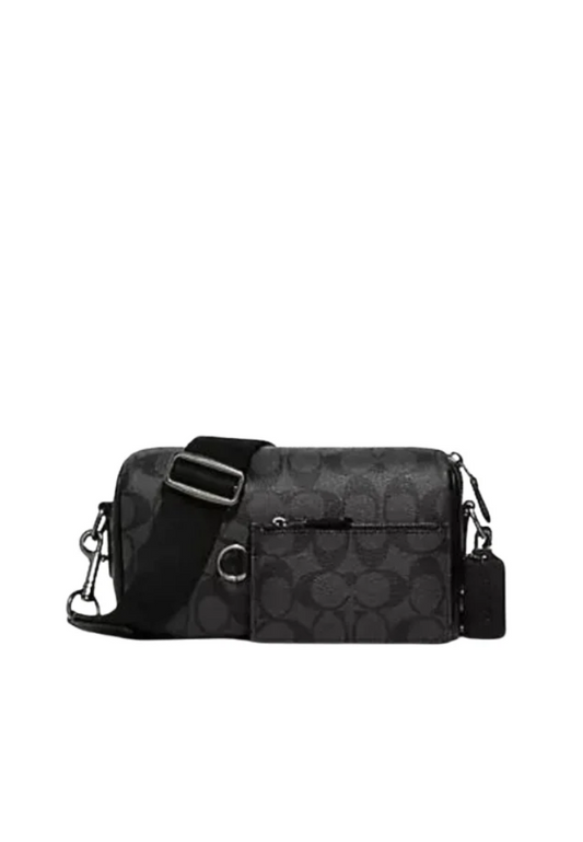 Coach Axel Crossbody Bag In Signature Canvas In Charcoal CJ674