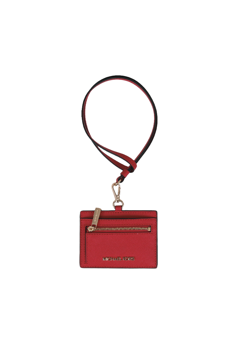 Michael Kors Jet Set Travel Lanyard Saffiano Leather In Bright Red 35S3GTVD3L