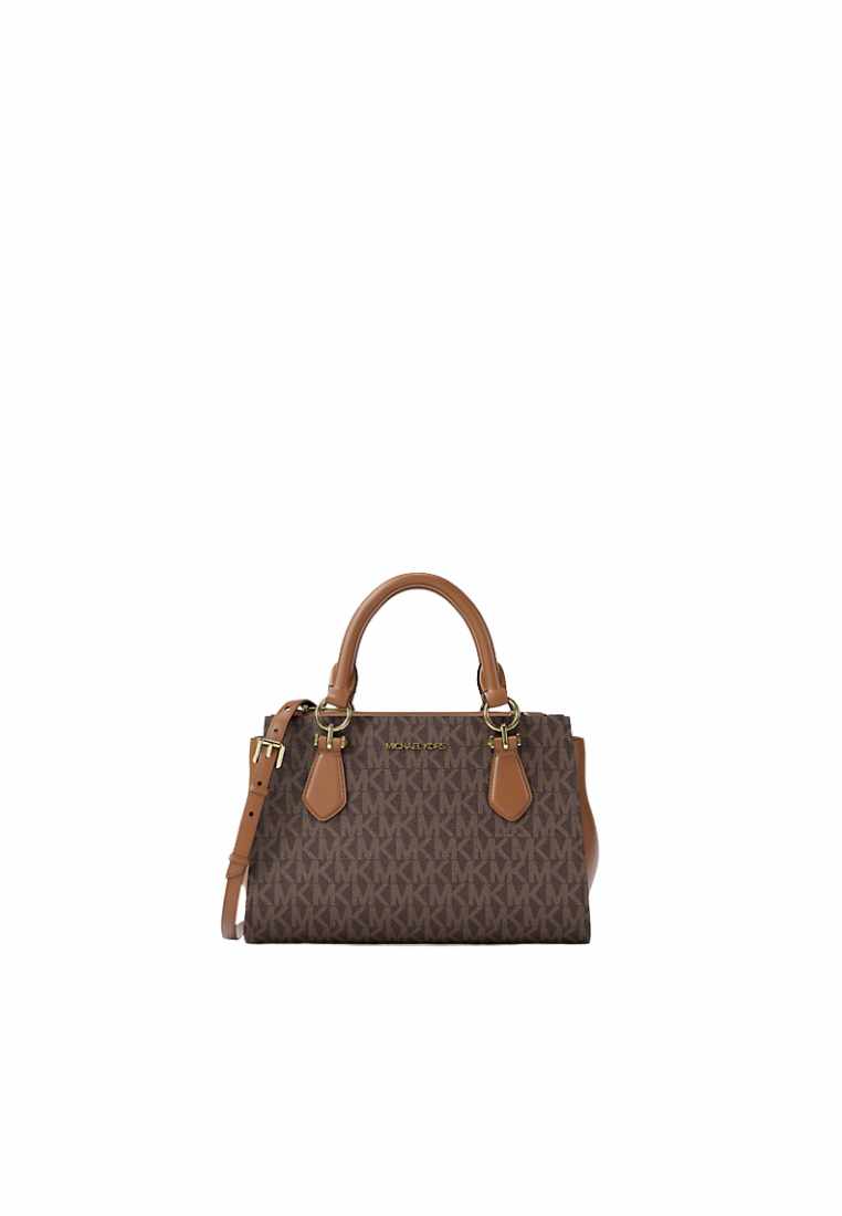 Michael Kors Marilyn Small Messenger Bag Signature Logo In Brown 35F5G6AM1B