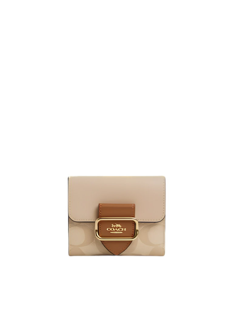 Coach Morgan Wallet Blocked Signature Canvas In Light Khaki Multi CT616