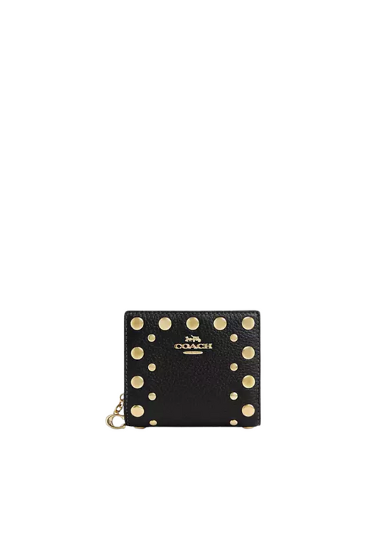 Coach Snap Wallet With Rivets In Black Cap09
