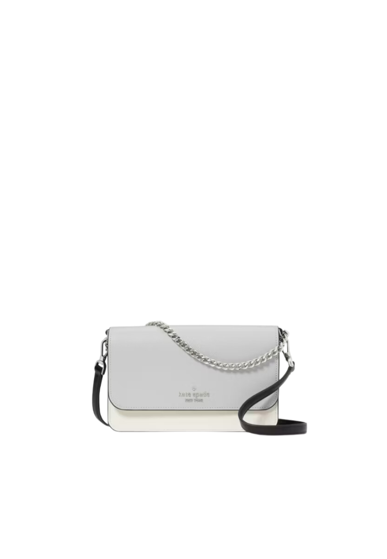 Kate Spade Madison Colourblock Small Flap Crossbody Bag In Platinum KC517