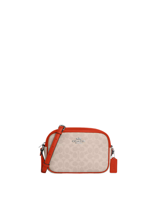 Coach Jamie Camera Bag Signature Canvas In Sand Deep Orange Cz186
