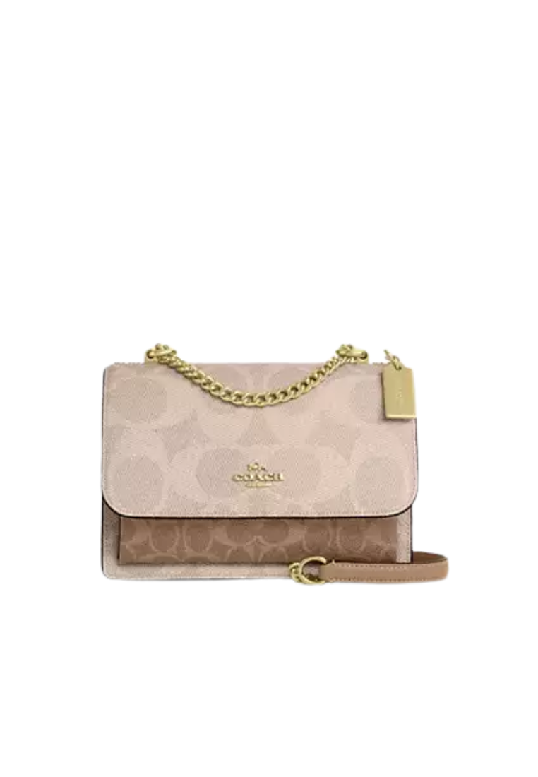 Coach Klare Crossbody Bag In Blocked Signature Canvas In Walnut Tan CY678